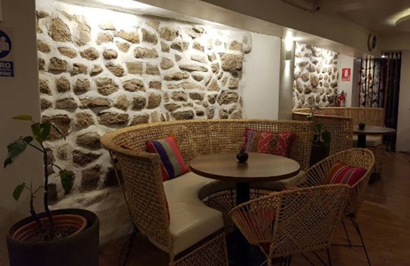 Seating area at morena peruvian kitchen.